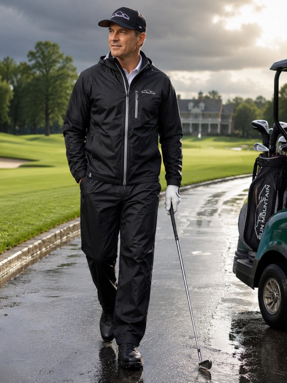 Sun Mountain Mens Golf Rain Pants XL Black Waterproof Windproof Performance